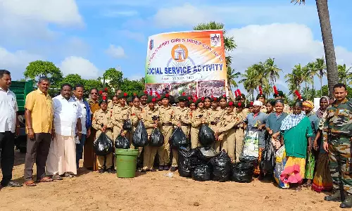 1 டன் பிளாஸ்டிக் குப்பைகளை அகற்றிய என்.சி.சி. மாணவர்கள்
