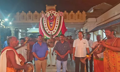 கன்னியாகுமரி பகவதி அம்மன் வெள்ளி கலைமான் வாகனத்தில் வீதி உலா