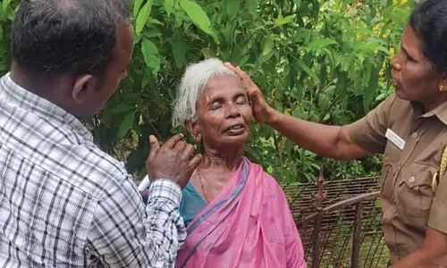 நெல்லை கலெக்டர் அலுவலகத்தில் மூதாட்டி தற்கொலை முயற்சி