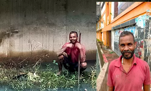 மதுபோதையில் கூவத்தில் இறங்கிய வாலிபர்