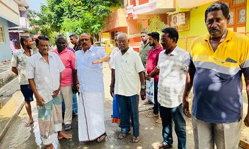 சிமெண்டு சாலை பணியை கென்னடி எம்.எல்.ஏ. ஆய்வு