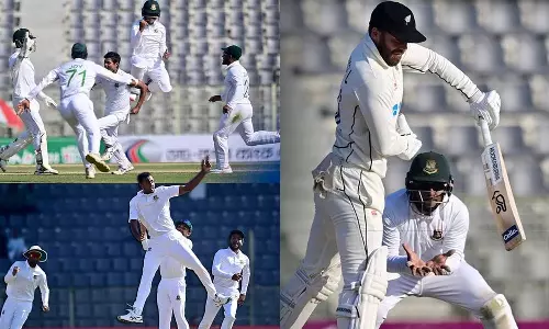 4-ம் நாள் முடிவில் 7 விக்கெட்டுகள் இழப்பு- நியூசிலாந்தை மிரட்டிய வங்காளதேசம்