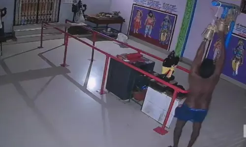 பெருமாள் கோவில் மணியை திருடி சென்ற திருடன்