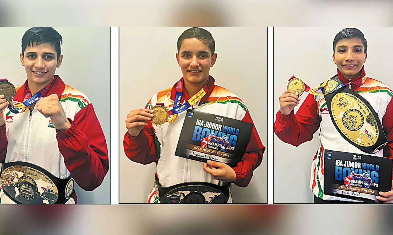 ஜூனியர் உலக குத்துச்சண்டை: இந்திய வீராங்கனைகள் தங்கம் வென்று அசத்தல் ஜூனியர் உலக குத்துச்சண்டை: இந்திய வீராங்கனைகள் தங்கம் வென்று அசத்தல்