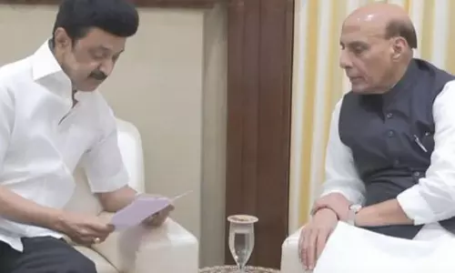 மிச்சாங் புயல் பாதிப்பு பகுதிகளை பார்வையிட்டு முதலமைச்சரை சந்தித்தார் ராஜ்நாத் சிங்