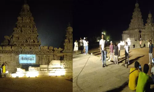 மாமல்லபுரத்தில் புராதன சின்னங்களில் ஒளி அலங்காரம்