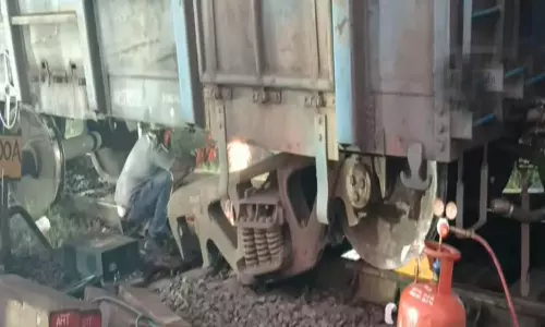 செங்கல்பட்டு அருகே சரக்கு ரெயில் தடம் புரண்டது: ரெயில்கள் தாமதம்