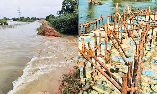 ஒரத்தூரில் சேதமடைந்த ஏரியின் கரை சீரமைப்பு