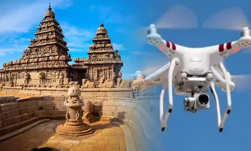 மாமல்லபுரம் கடற்கரை கோவிலில் டிரோன்கள் பறக்க தடை- மீறினால் நடவடிக்கை பாயும் என்று எச்சரிக்கை