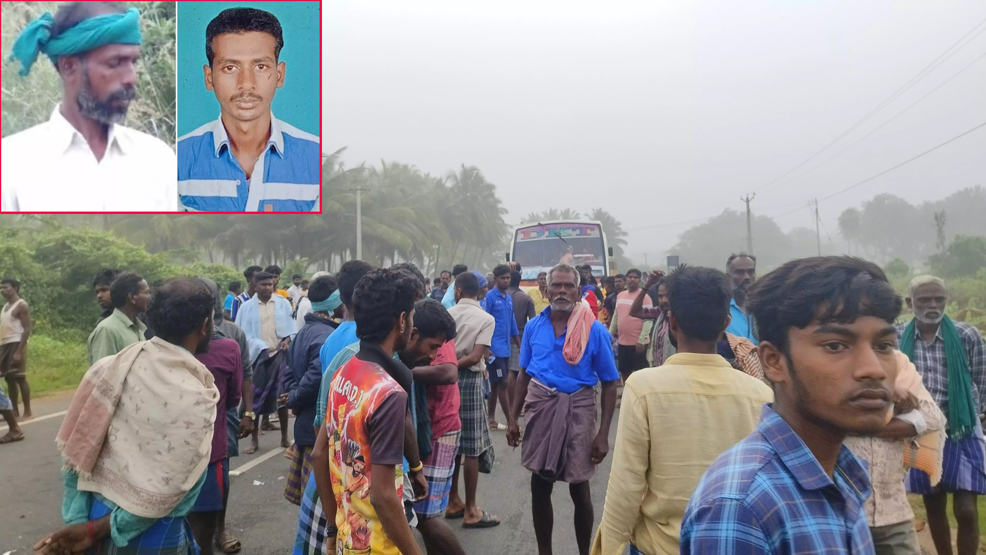 பைக் மீது சரக்கு வாகனம் மோதி 2 தொழிலாளர்கள் பலி பைக் மீது சரக்கு வாகனம் மோதி 2 தொழிலாளர்கள் பலி