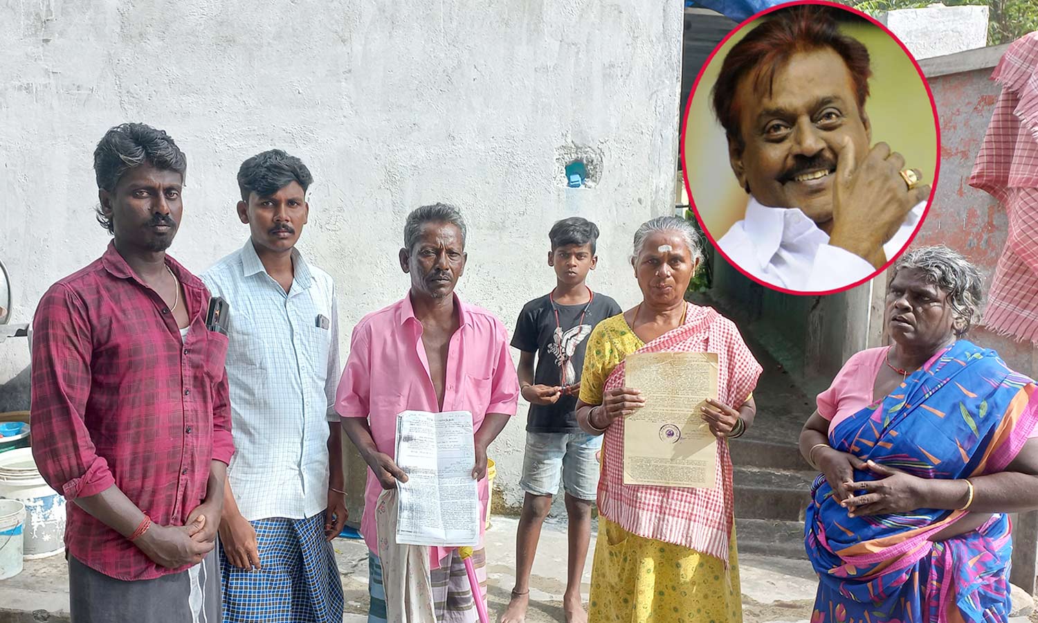 தாழ்த்தப்பட்ட-நரிக்குறவ இன மக்கள் வீடு கட்ட 7 ஏக்கர் நிலத்தை தானமாக வழங்கிய விஜயகாந்த்