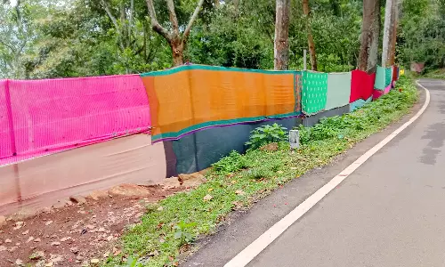 வன விலங்குகளிடம் இருந்து பயிர்களை காக்க வயல்களுக்கு சேலைகளால் வேலி அமைத்த விவசாயிகள்