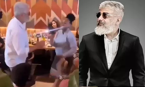 ரசிகையுடன் கூல் டான்ஸ் ஆடும் அஜித்