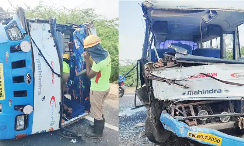 சுற்றுலா வேன்கள் நேருக்கு நேர் மோதல்- 2 வடமாநில பக்தர்கள் பலி