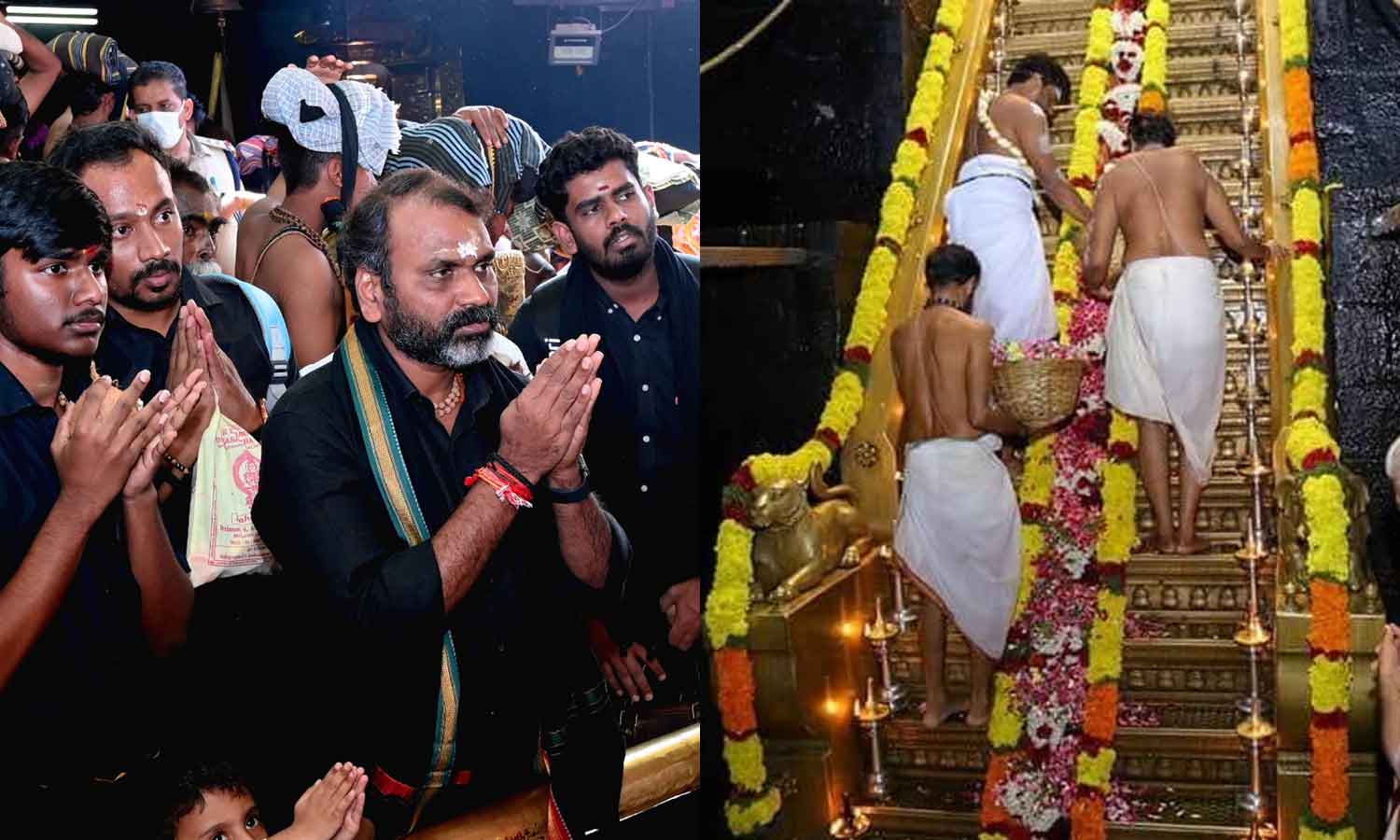 சபரிமலையில் படி பூஜையில் பக்தர்கள் திரண்டு தரிசனம்