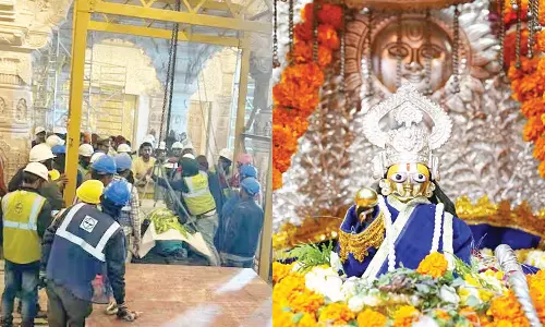 பால ராமர் சிலை இன்று பீடத்தில் நிறுவப்பட்டது