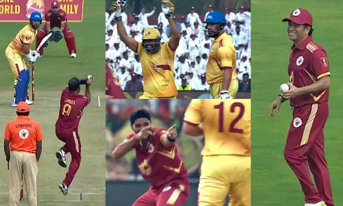 ஓய்வு பெற்ற வீரர்கள் மோதிய டி20 கிரிக்கெட்: யுவராஜ் அணியை வீழ்த்திய சச்சின் அணி