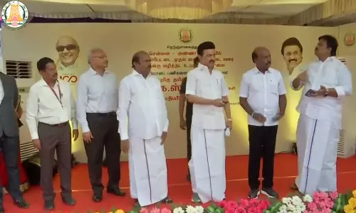 அண்ணா சாலையில் புதிய மேம்பாலம்- கட்டுமான பணியை தொடங்கி வைத்தார் முதலமைச்சர் மு.க.ஸ்டாலின்