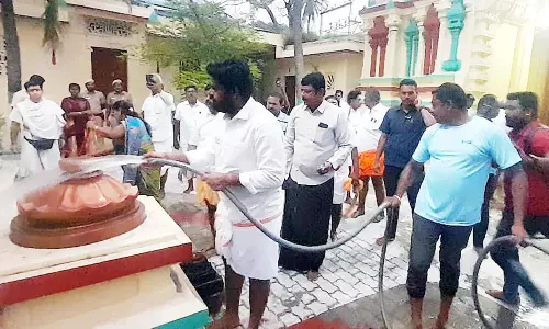 ராமேசுவரம் ஸ்ரீராமர் கோவிலில் அண்ணாமலை தூய்மைப்பணி