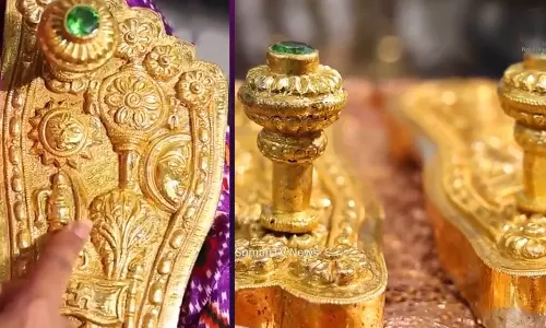 தெலுங்கானாவில் இருந்து அயோத்தி ராமருக்கு தங்க பாதம்