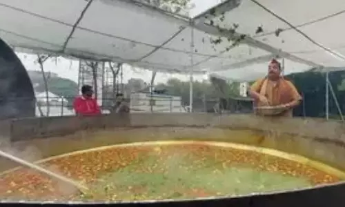 ராமர் கோவில் விழாவுக்காக உலகின் மிகப்பெரிய கடாயில் 6 ஆயிரம் கிலோ ஹல்வா