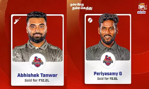 டிஎன்பிஎல் வீரர்கள் ஏலம்: பெரியசாமி, அபிஷேக் தன்வரை எடுத்தது சேப்பாக் சூப்பர் கில்லீஸ்