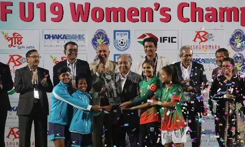 ஜூனியர் பெண்கள் தெற்காசிய கால்பந்து: இந்தியா, வங்காளதேசம் கூட்டு சாம்பியன்