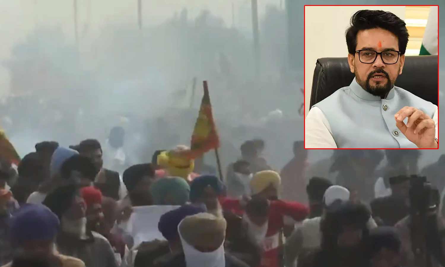 முன்னாள் கடற்படை வீரர்கள் சம்பவத்தை சுட்டிக்காட்டி விவசாயிகளை பேச்சுவார்த்தைக்கு அழைக்கும் அனுராக் தாகூர்