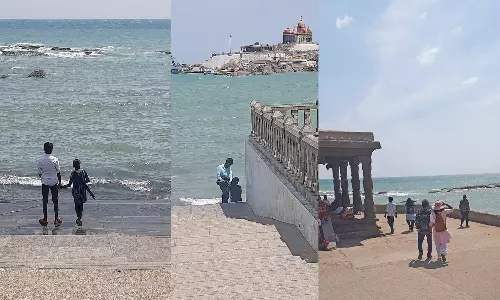 கன்னியாகுமரி கடற்கரையில் குவிந்த காதல் ஜோடிகள்: அத்துமீறியவர்களை எச்சரித்த போலீசார்