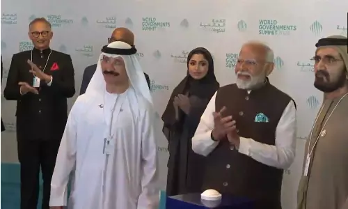 அபுதாபியில் பாரத் மார்ட் வணிக மையத்தை தொடங்கி வைத்தார் பிரதமர் மோடி