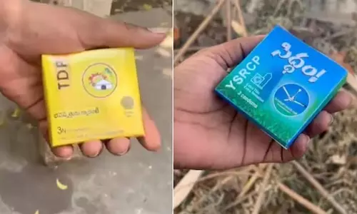 மக்களவை தேர்தல் பிரசாரம் - ஆந்திரா அரசியலை கலக்கும் ஆணுறை