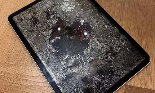 ஆப்பிள் ஐ-பேடை அடுப்பில் வைத்த பெண்