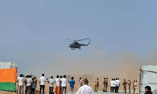 பிரதமர் மோடி வருகை பல்லடத்தில் ஹெலிகாப்டர் ஒத்திகை