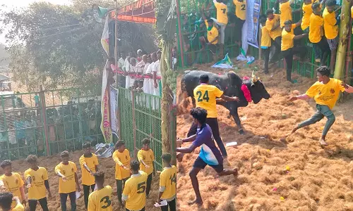 கந்தர்வகோட்டை அருகே ஜல்லிக்கட்டில் சீறிப்பாய்ந்த காளைகள்: அடக்க மல்லுக்கட்டிய வீரர்கள்