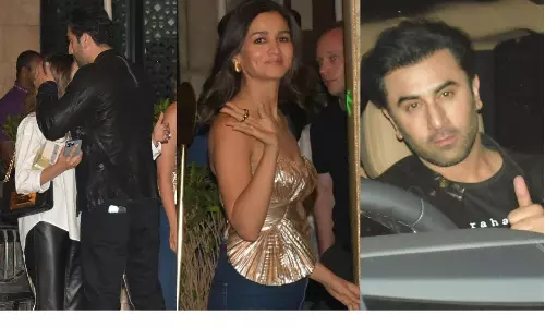 பிறந்தநாள் விருந்து : தங்க நிற உடையில் ஜொலித்த ஆலியா