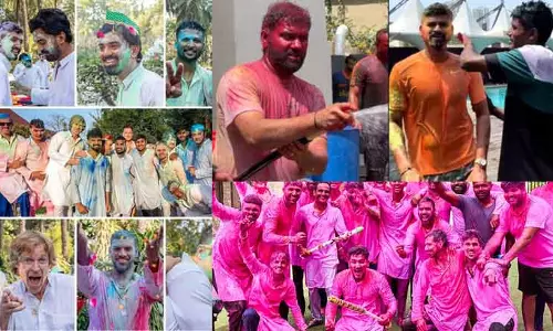 ஹோலி பண்டிகை கொண்டாடிய ஐபிஎல் அணி வீரர்கள்- வைரலாகும் வீடியோ