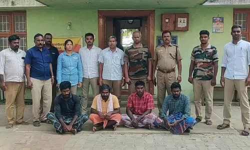 காட்டுப்பன்றியை வேட்டையாடி  இறைச்சியை விற்பனை செய்த 4 பேர் கைது