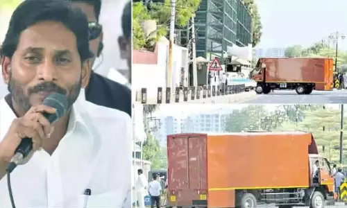 முதல் மந்திரி அலுவலகத்துக்கு மர்மமாக வந்த கண்டெய்னர் லாரி- கட்டு கட்டாக பணம் இருந்ததாக குற்றச்சாட்டு