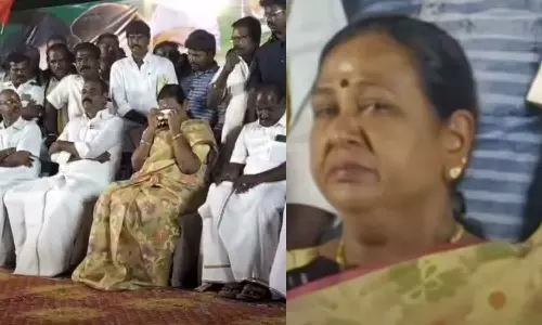 பொதுக்கூட்டத்தில் தேம்பி.. தேம்பி... அழுத பிரேமலதா விஜயகாந்த்