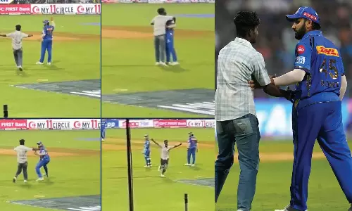 மைதானத்துக்குள் நுழைந்த ரசிகர்: மிரண்ட ரோகித்- வைரலாகும் வீடியோ