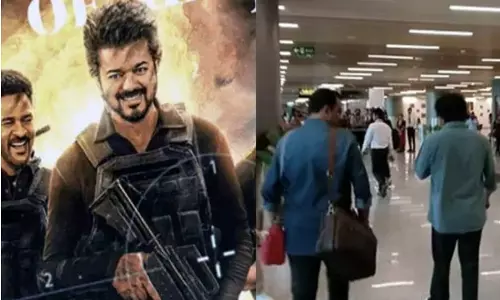 GOAT படப்பிடிப்பிற்காக துபாய் சென்ற விஜய்