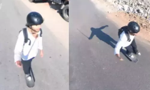 மணாலியில் இருந்து கன்னியாகுமரி வரை ஸ்கேட்டிங் போர்டில் பயணம் செய்த வாலிபர்