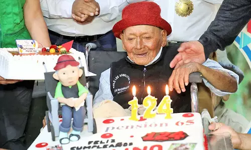 124-வது பிறந்தநாள் கொண்டாடிய உலகின் வயதான நபர்