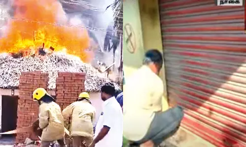 வேட்பாளரை வரவேற்று பட்டாசு வெடித்ததில் வீடுகள் எரிந்த விவகாரம்: பா.ஜ.க.வினர் மீது வழக்குப்பதிவு