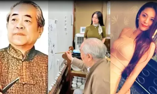 35 வயது மாடல் அழகியை திருமணம் செய்த 85 வயது ஓவியர்