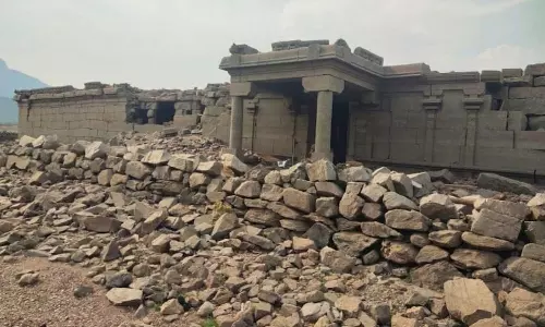 நீர்மட்டம் குறைவு எதிரொலி- பவானிசாகர் அணையில் தெரியும் டணாய்க்கன் கோட்டை