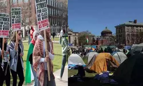 பாலஸ்தீனர்களுக்கு ஆதரவாக அமெரிக்க பல்கலைக்கழகங்களில் மாணவர்கள் போராட்டம்