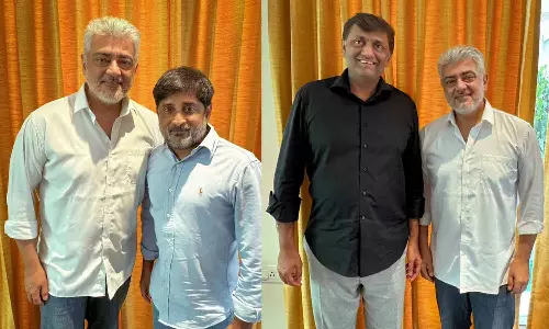 அஜித்குமாரை சந்தித்து பிறந்தநாள் வாழ்த்து தெரிவித்த குட் பேட் அக்லி படத்தின் தயாரிப்பாளர்கள்