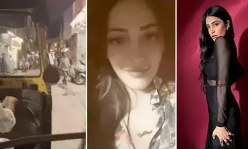 ஆட்டோவில் சென்ற சுருதிஹாசன்!