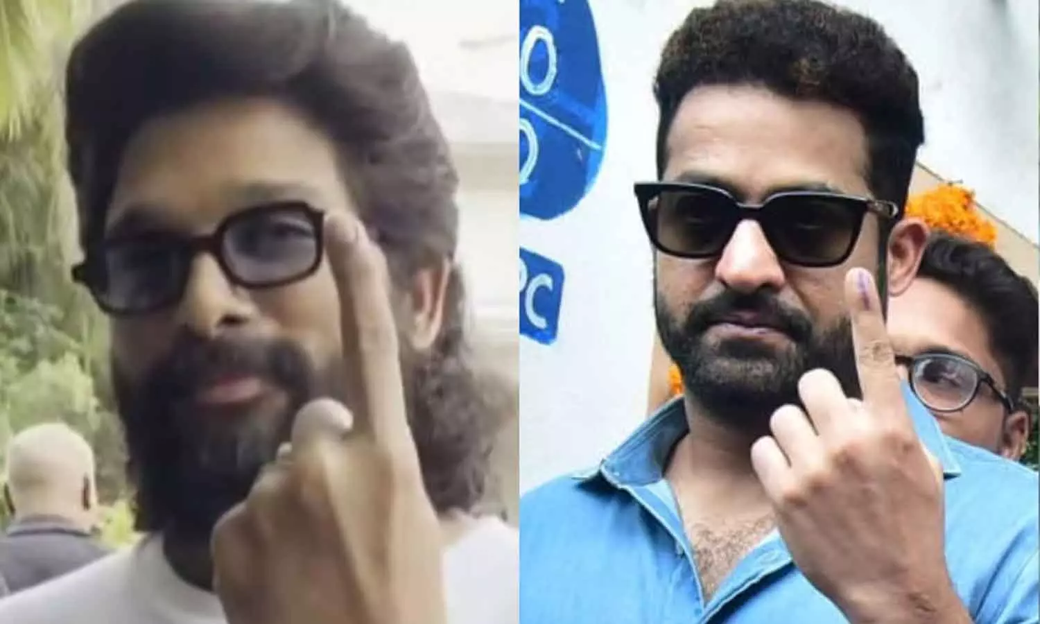 ஐதராபாத்தில் நடிகர்கள் அல்லு அர்ஜுன், ஜூனியர் என்.டி.ஆர். ஓட்டு போட்டனர்